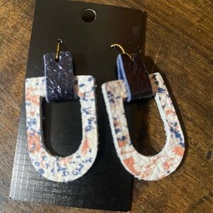 Abstract Patterned Handmade Leather Earrings